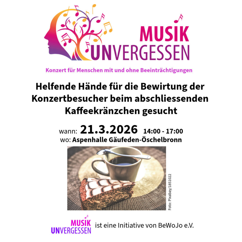 Aufruf Um Helfer für die Bewirtung nach dem Konzert am 21.3.26in der Aspenhalle in Gäufelden-Öschelbronn